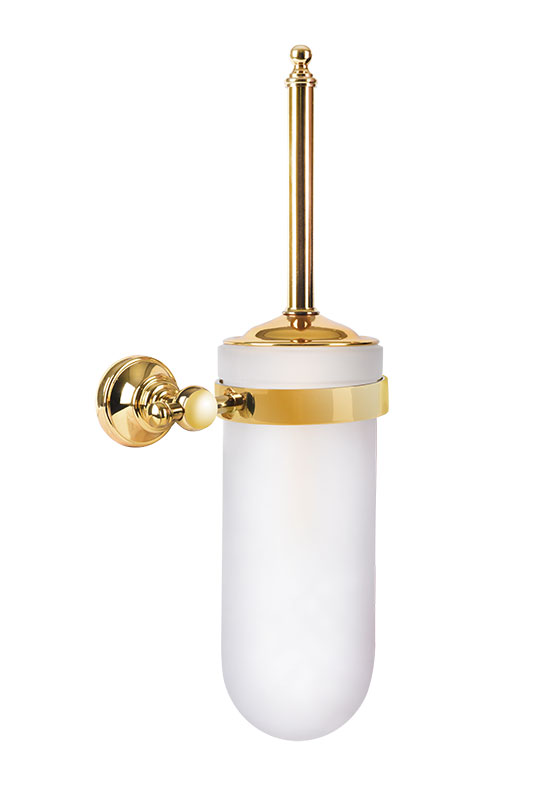 140110010a Ершик для унитаза Luna золотой со стеклом Eca  - Вид №1
