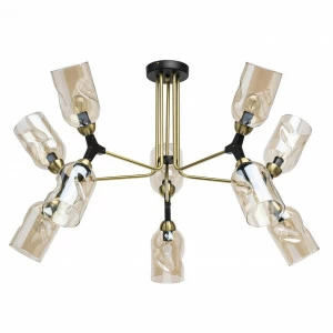 Люстра потолочная медь 10 ламп De Markt Гамбург 605013410 DE MARKT ДИЗАЙНЕРСКИЕ, ГАМБУРГ 00-3833623 Медь;прозрачный