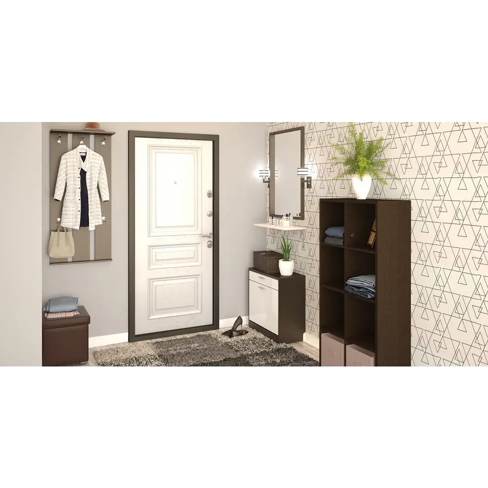 Вешалка настенная 63x118x20 см ЛДСП цвет венге 18160715 STLM-2073995 Santreyd  - Вид №3