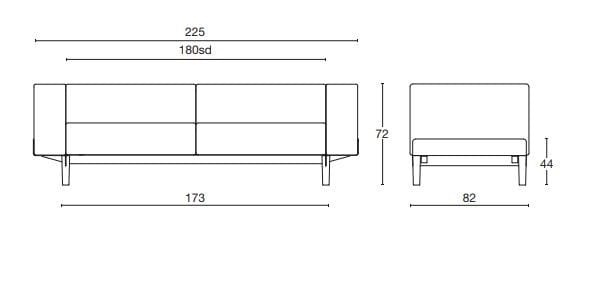 3-местный тканевый диван Diemme хлеб ARCH-00058901 - Вид №3