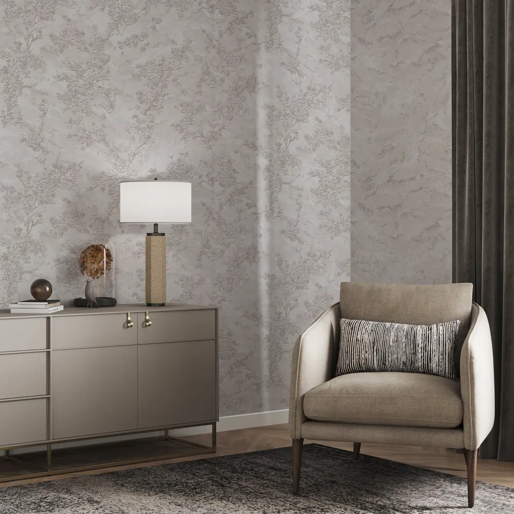 Обои флизелиновые Palitra Planet Lili - светло-бежевые с текстурой 89373839 STLM-0813270 - Вид №4