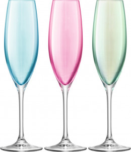 10656259 LSA International Набор фужеров для шампанского LSA International, "Polka", 225мл, пастельный, 4шт. Стекло