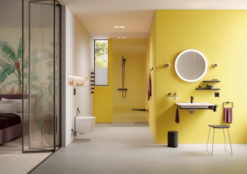 950.19.071 Комплект умывальника с поручнем и 2 крючками HEWI USA Produkte  - Вид №1