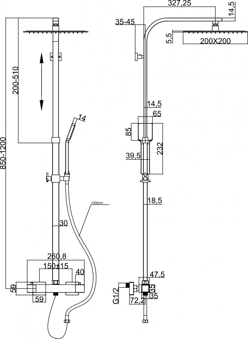 CUBTE401CL2 Душевая стойка Shower Elements Martí 1921 Marti 1921  - Вид №23