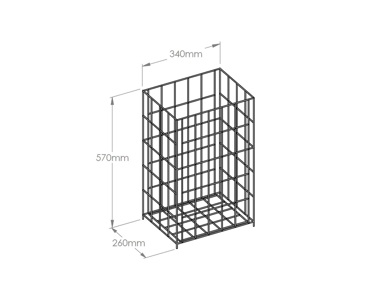 B2B Стоячая сетчатая корзина вместимостью 47 л, из стальных стержней Merida  - Вид №1
