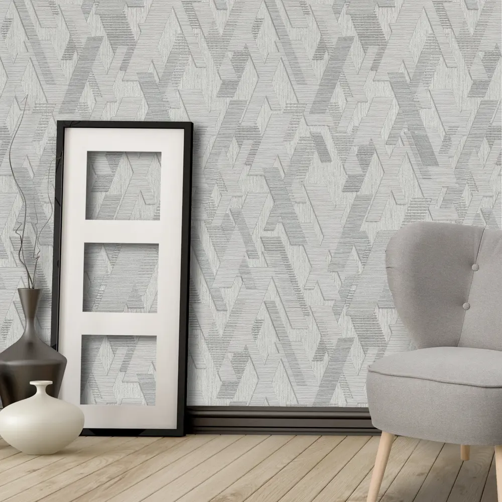 Обои флизелиновые Полосы серые 1.06 м 0420-2 Santreyd STLM-2021815 - Вид №2