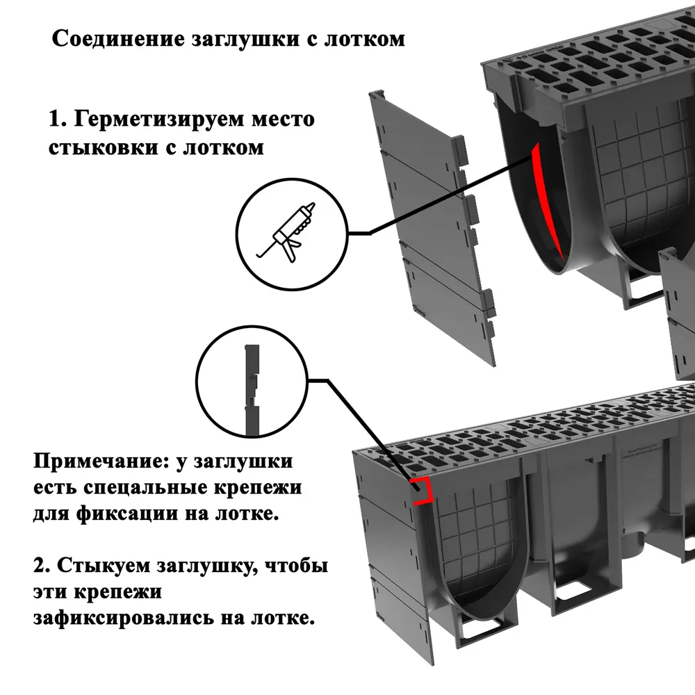 Канал с решеткой 1000x140x200 мм цвет черный 87979264 STLM-2150919 VS LINE  - Вид №1