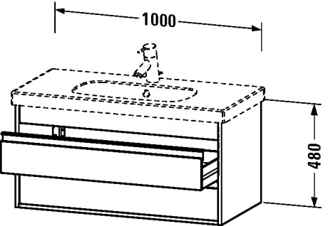 KT664807575 Ketho Тумбочка подвесная Лен, декор Duravit - Вид №1