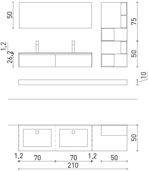 Archeda Подвесная тумба под умывальник из дерева с зеркалом Tulle sun-id-1501202 - Вид №5
