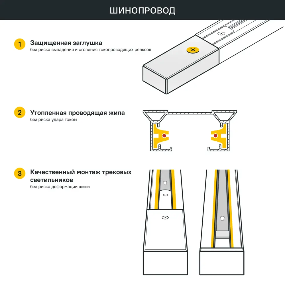 Шинопровод накладной однофазный 2 м цвет белый Santreyd STLM-2107194 - Вид №6