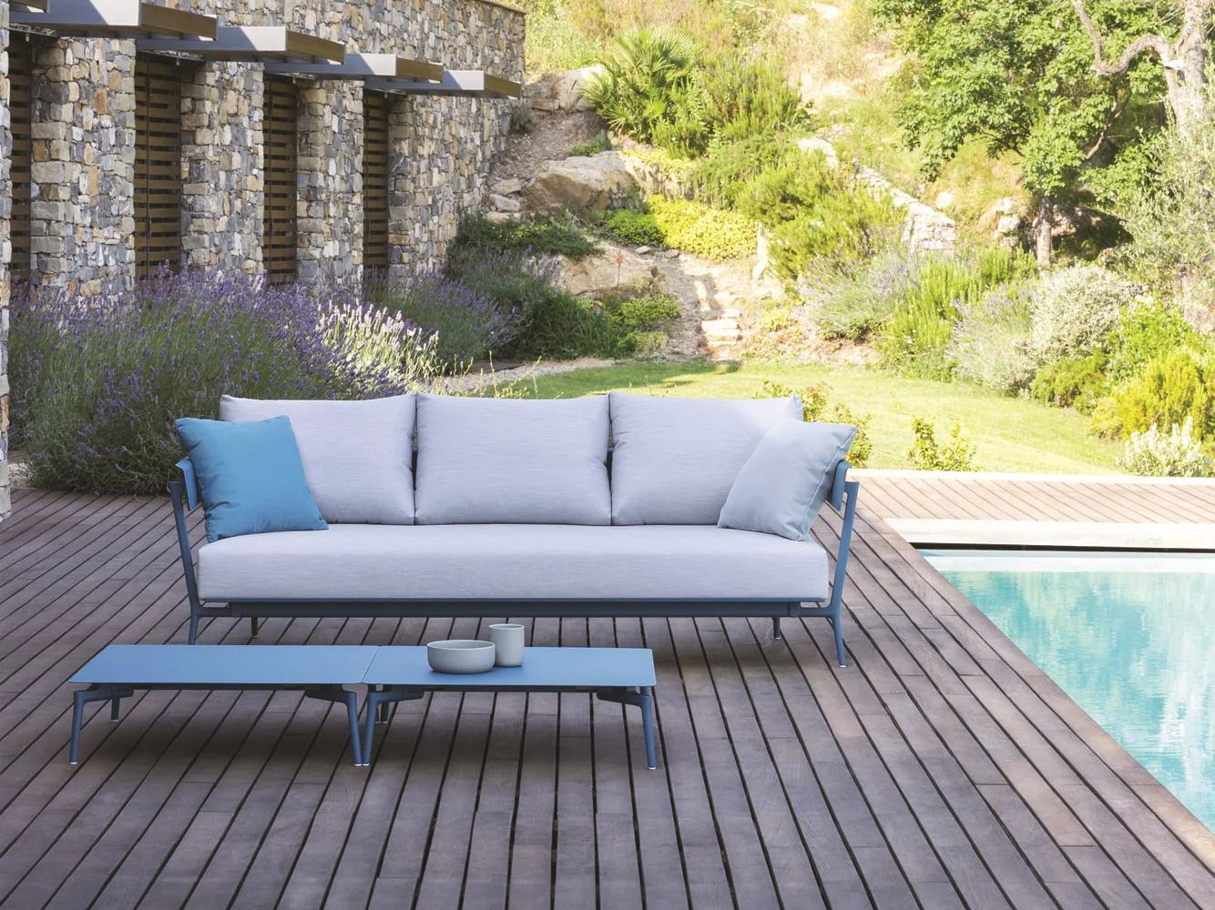 3-местный тканевый садовый диван с подлокотниками FAST Aikana ARCH-00028150 - Вид №7