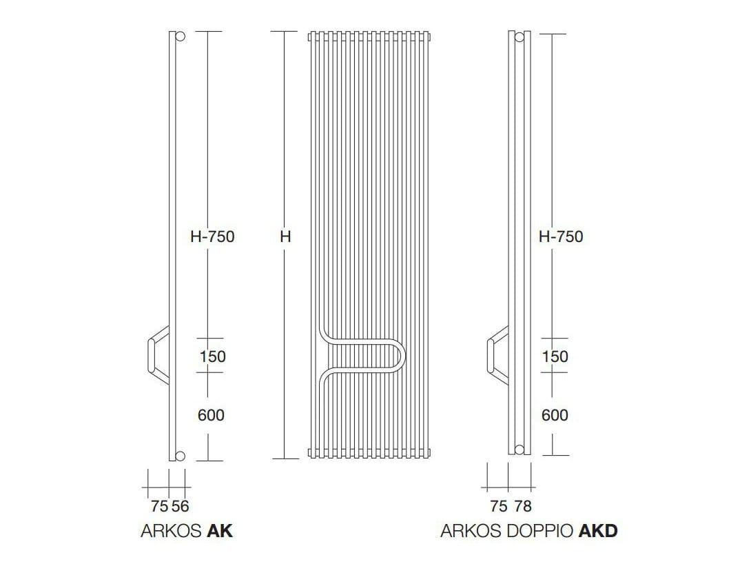 Вертикальный полотенцесушитель с горячей водой Tubes основы ARCH-00043827 - Вид №4