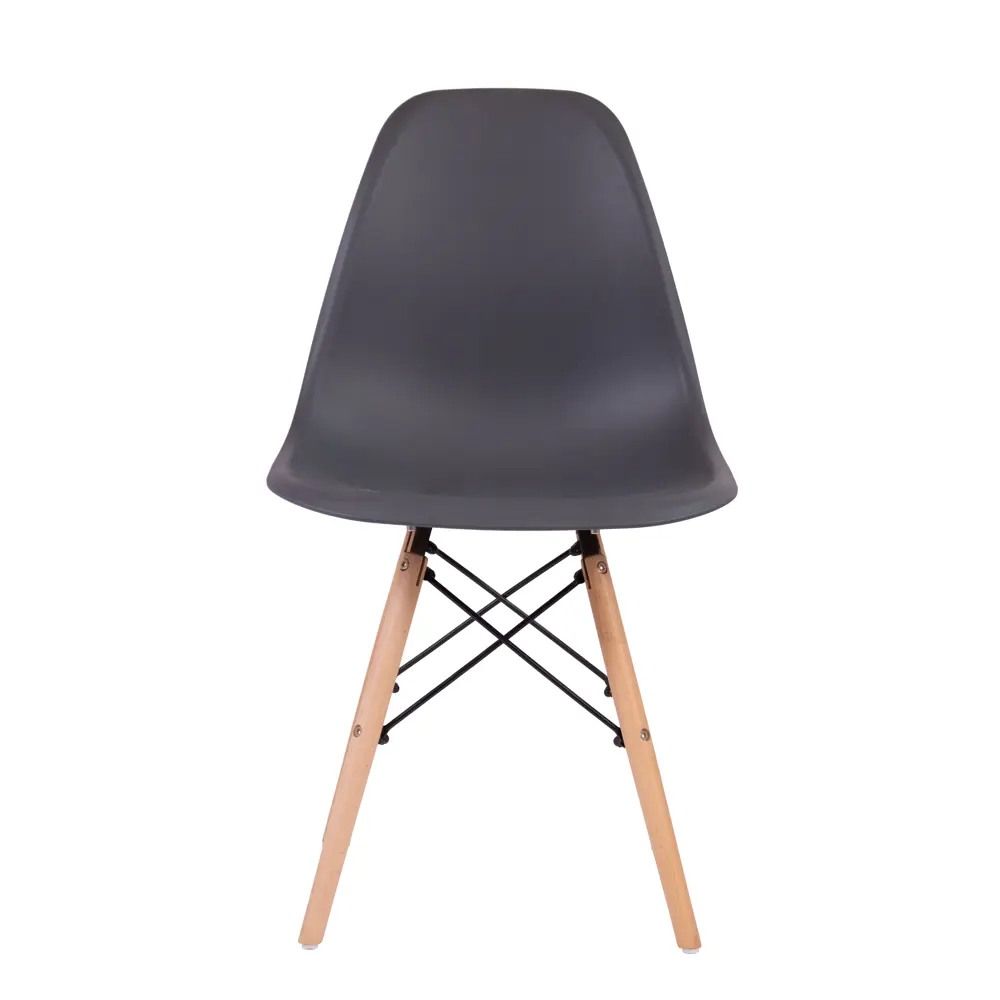 Стул Fitz STF-03-02 47x45x43 см ножки дерево/коричневый сиденье полипропилен цвет темно-серый Santreyd STLM-2174059 - Вид №1