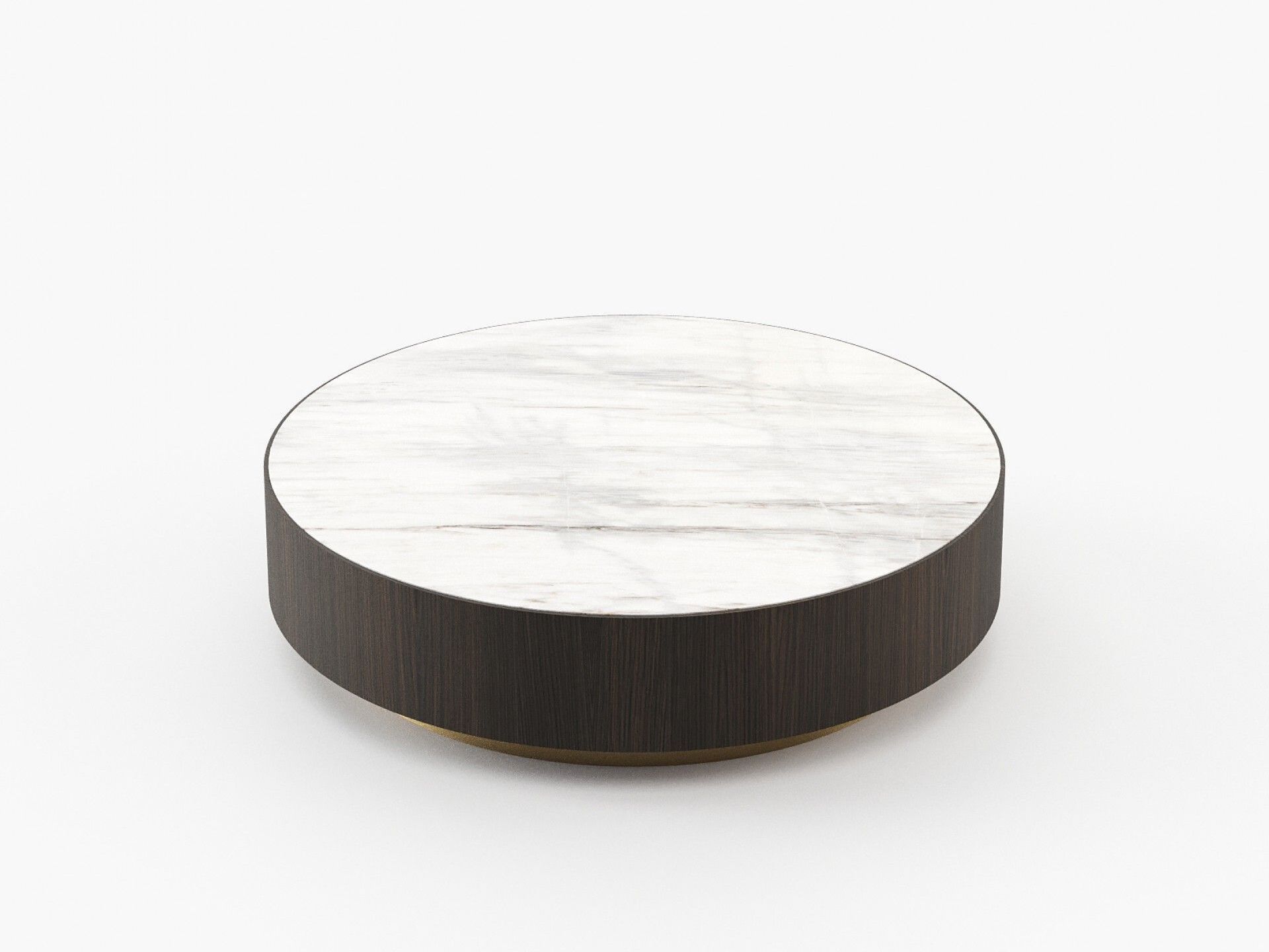 Круглый журнальный столик из дерева и мрамора Laskasas золото ARCH-00053819 - Вид №1