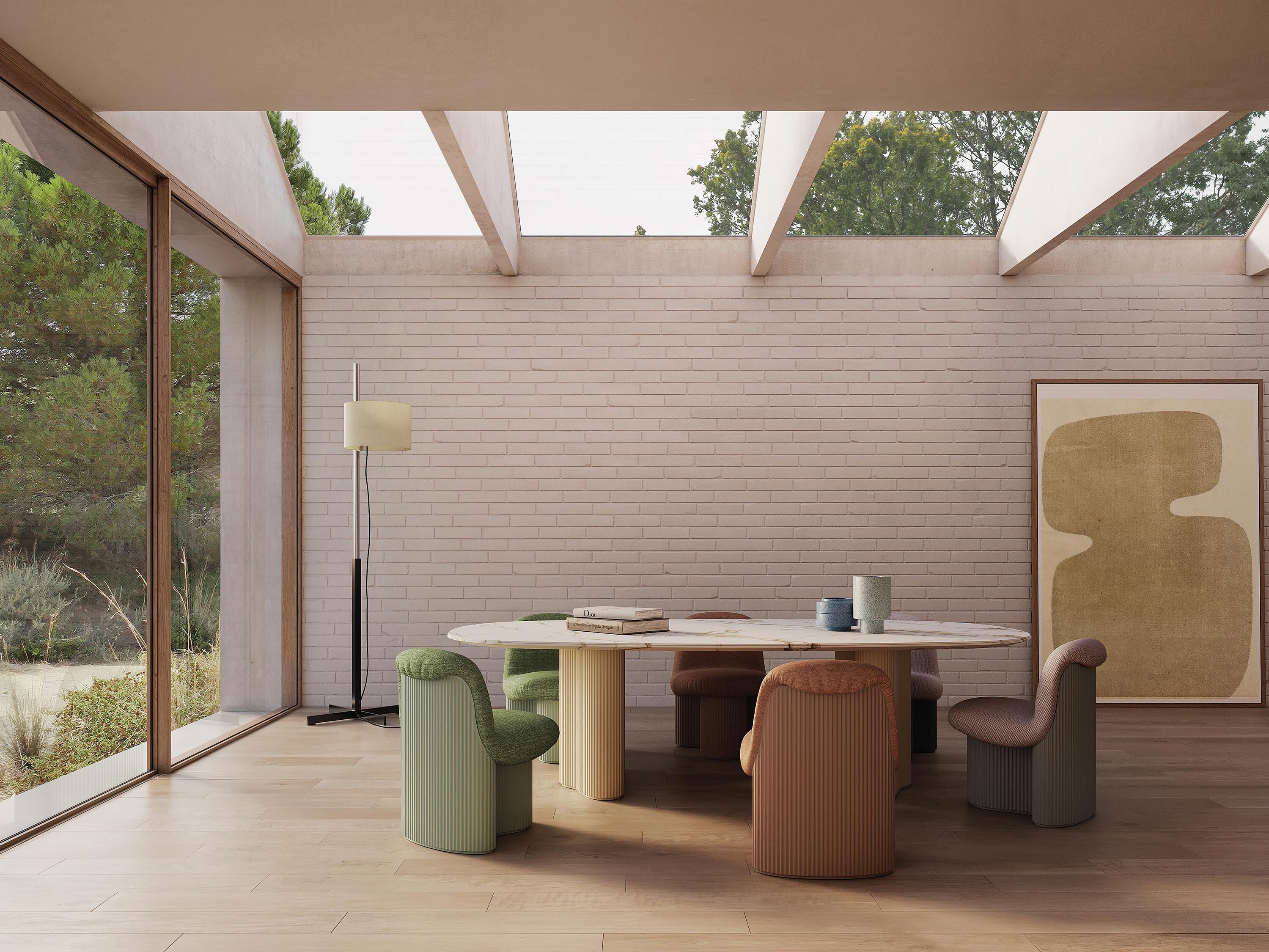 Мягкий стул из ткани и термополимера Andreu World Bolete ARCH-00071519 - Вид №6