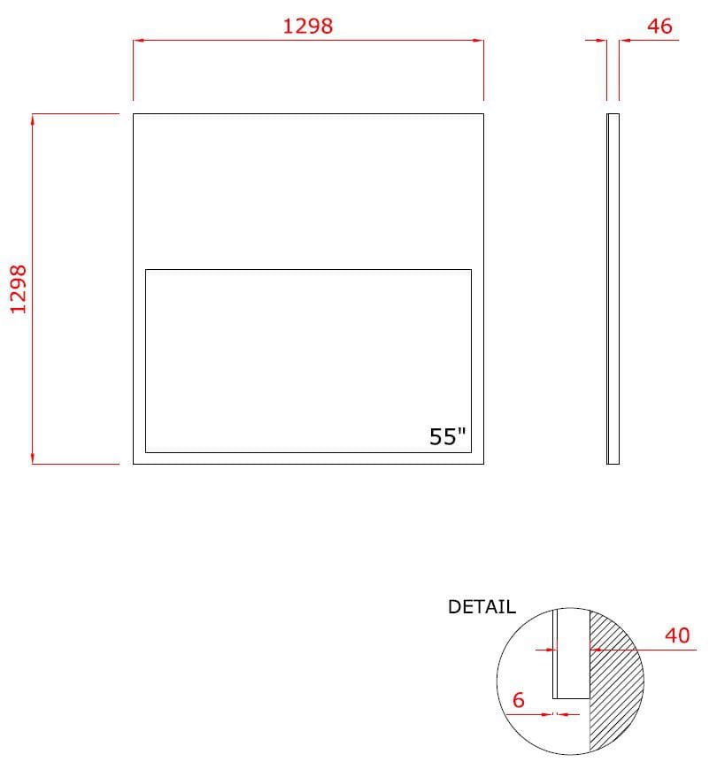 Прямоугольное настенное зеркало со встроенным отсеком для телевизора NEOD Neptune ARCH-00123057 - Вид №11