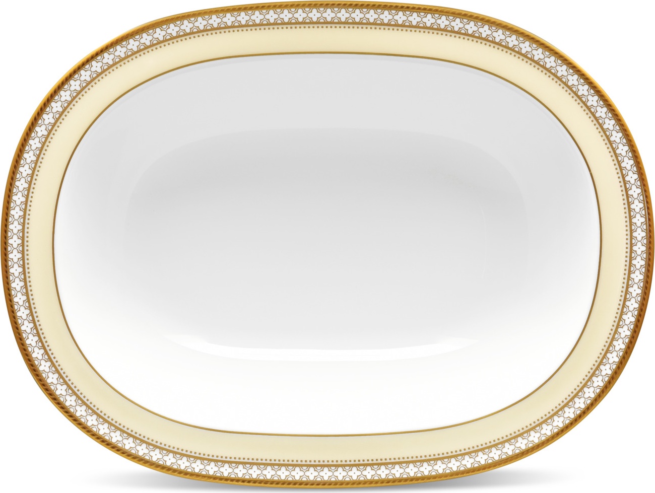 10639026 Noritake Салатник квадратный Noritake Noritake "Трефолио,золотой кант" 11см Фарфор костяной 
