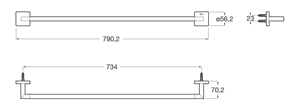 Металлический держатель для полотенец Roca Hotels ARCH-00049205 - Вид №2