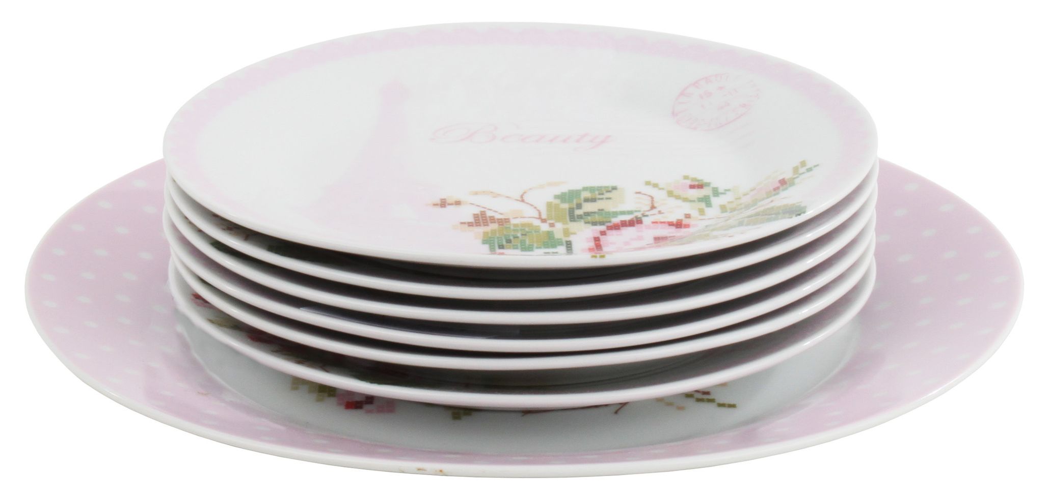 3860140.0038 Набор из 7ми фарфоровых тарелок TO4ROOMS  - Вид №1