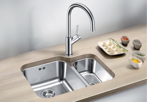 525217 Кухонная мойка Blanco Supra 340/180-U чаша слева, с клапаном-автоматом  Blanco Supra