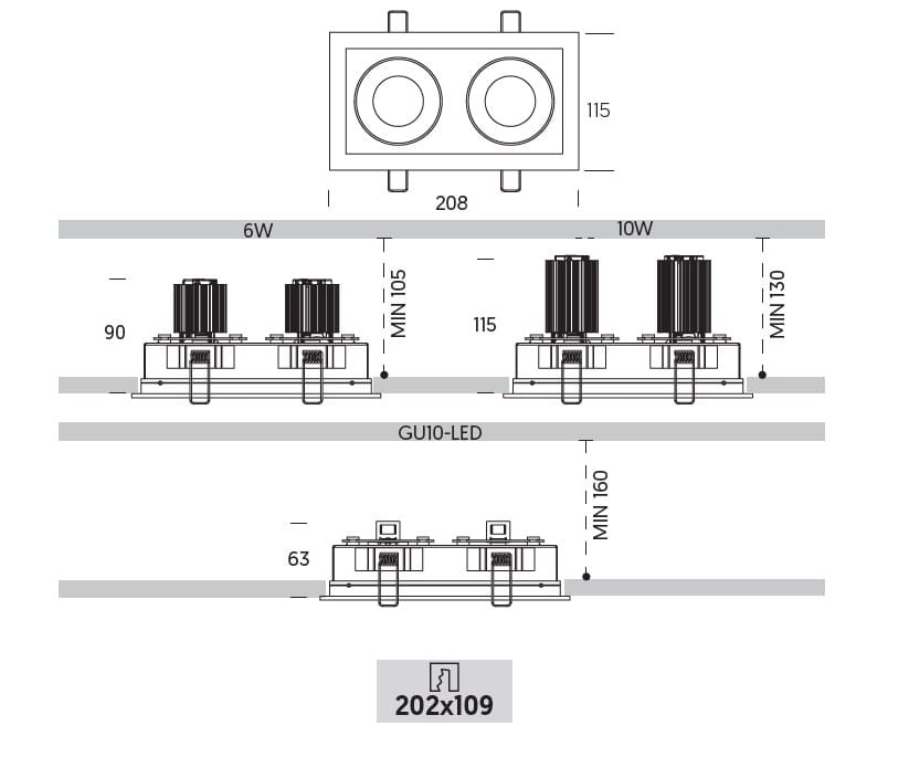 Утопленный светодиодный прожектор ONOK Lighting Ринго ARCH-00091416 - Вид №2
