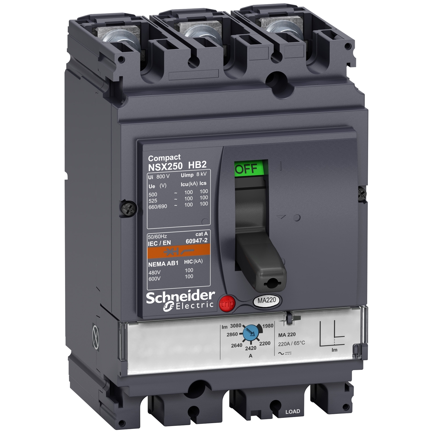 LV433254 Силовой автомат NSX, 100кА, 3P, 12.5А Schneider Electric Compact 