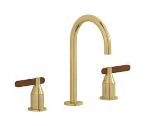Смеситель для раковины на 3 отверстия с коротким изливом в комплекте с донным клапаном. WE ARE IB ol207cs Natural Brass Soho