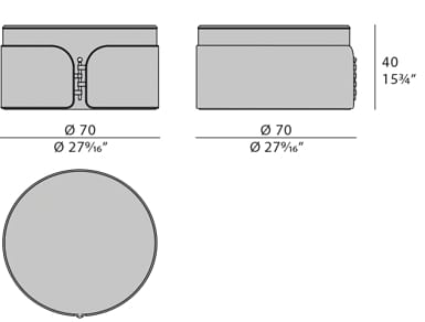 Круглый кожаный пуф с мягкой частью из кожи или ткани Turri лук ARCH-00046508 - Вид №6