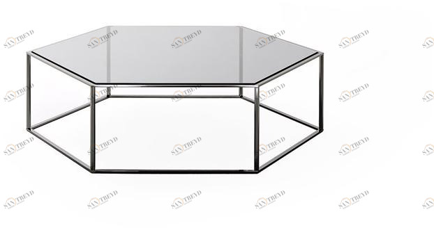 Desalto Шестиугольный журнальный столик из стали и хрусталя sun-id-1398436