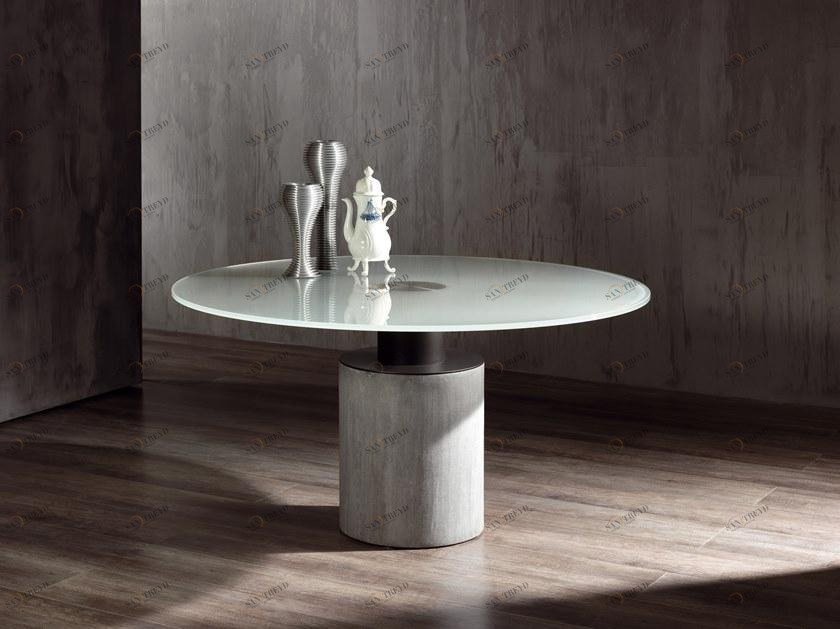 ACERBIS Круглый стеклянный стол с основанием в фреске sun-id-1346259