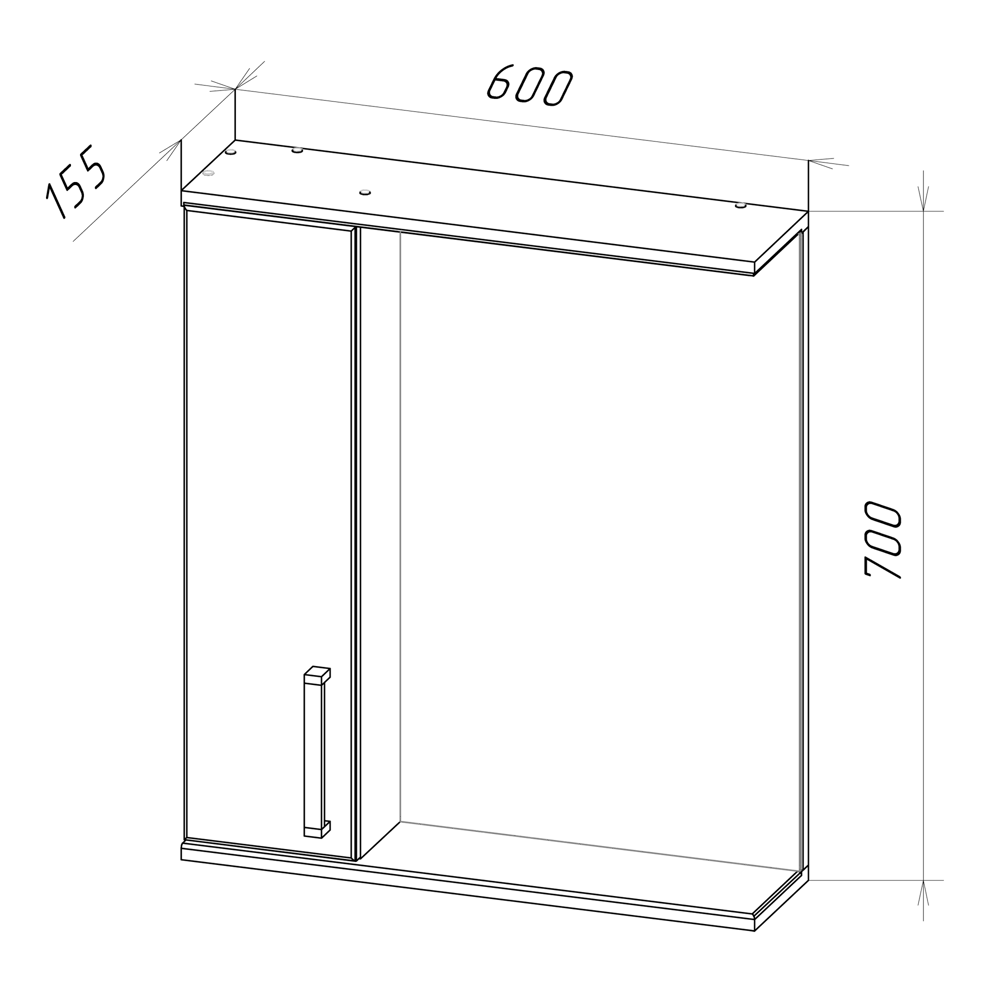 Шкаф подвесной Eggo 60 см цвет графит/вотан VIGO STLM-2145341 - Вид №1