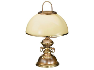 Стеклянная и латунная светодиодная настольная лампа