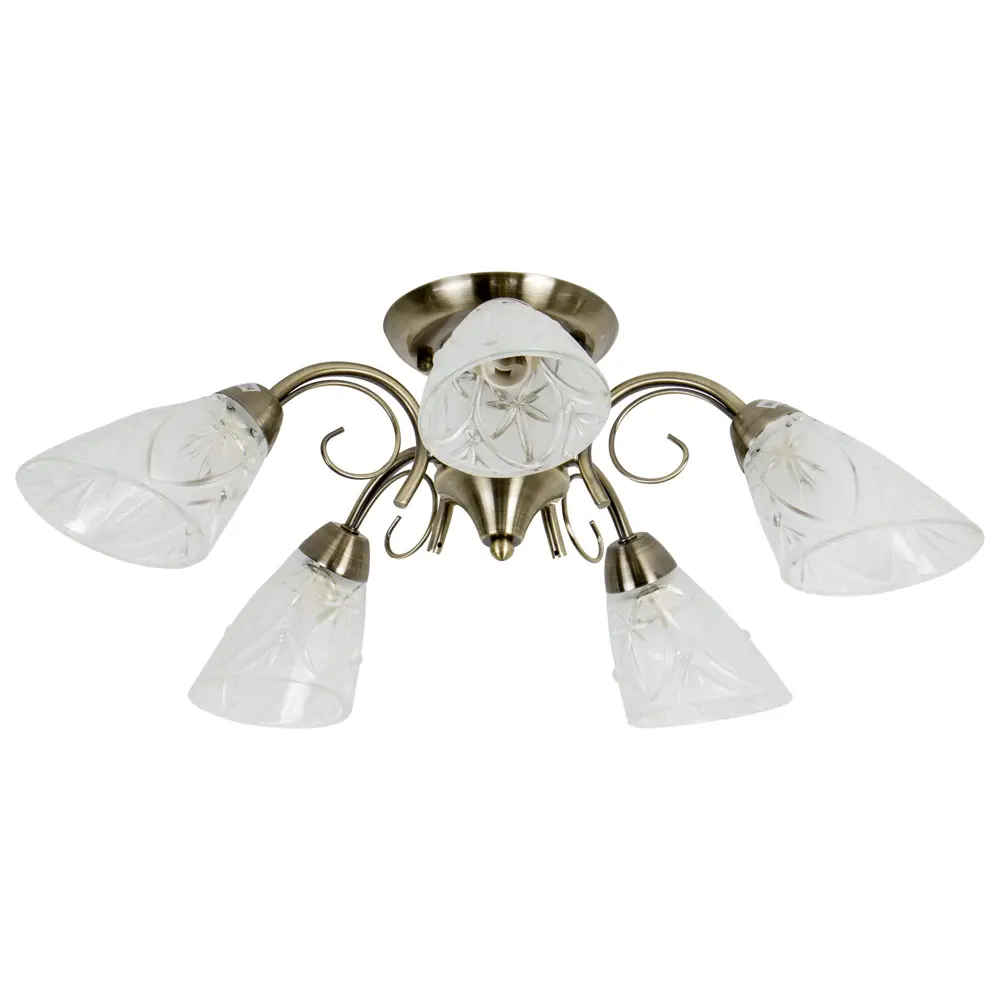 Люстра Мечта 5xE14x60 Вт, металл/стекло, цвет бронза/белый MW-Light STLM-2116367