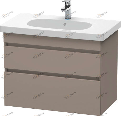DS648404343 Тумбочка подвесная DuraStyle #DS6484 800 x 453 мм Базальт матовый, декор Duravit