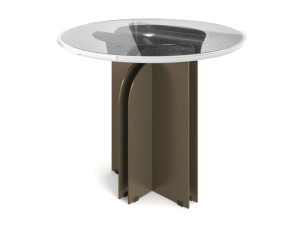 Круглый стеклянный стол