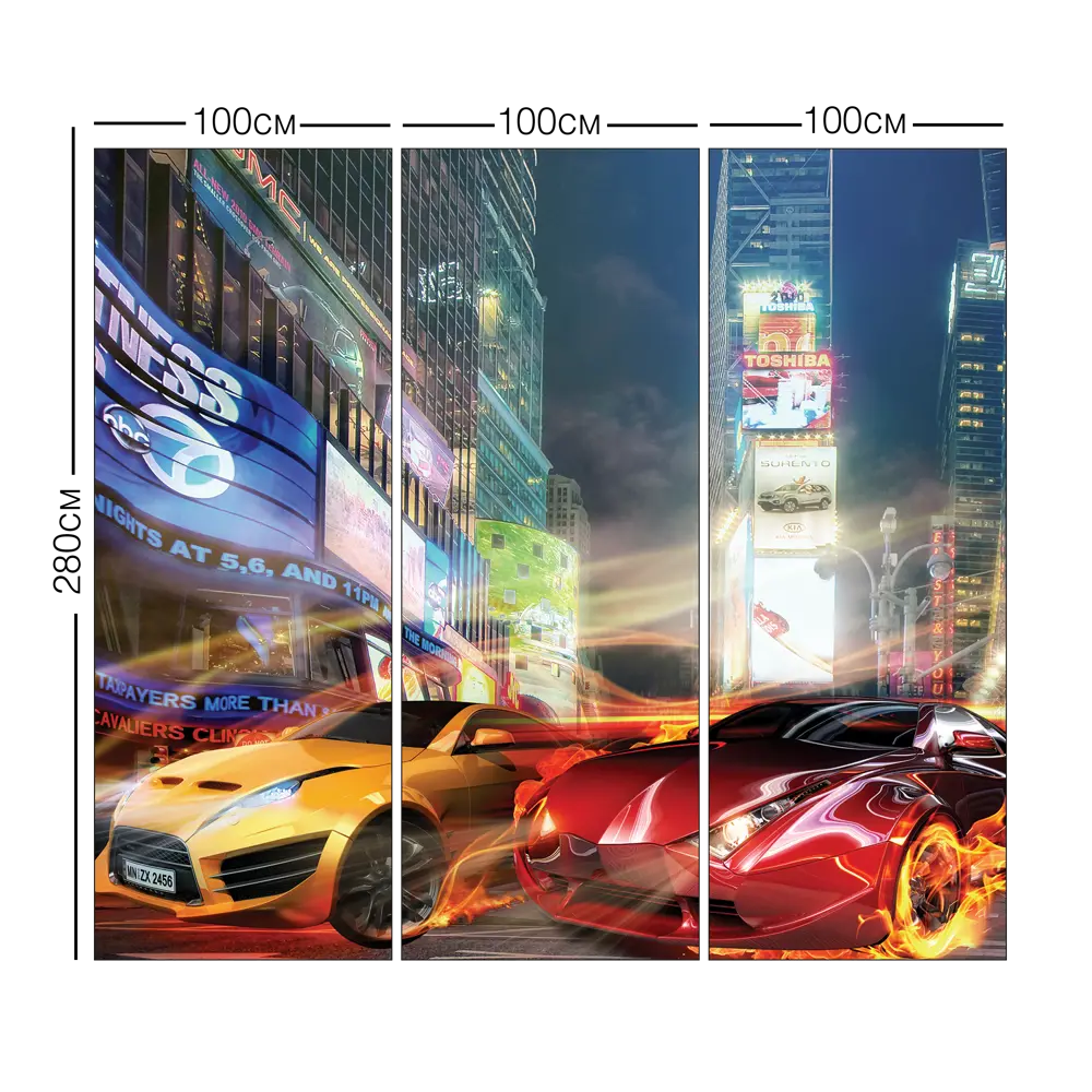 Фотообои 3D Flizart «Гонки в Токио», флизелиновые, 300x280 см FBRUSH STLM-2209662 - Вид №4