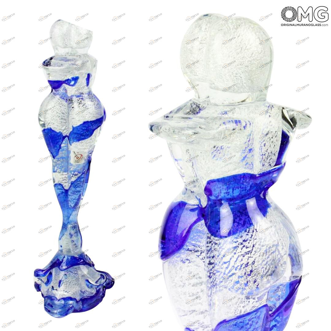 665 ORIGINALMURANOGLASS Скульптура Влюбленные - Amore Blu - муранское стекло OMG 10 см 