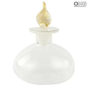 3790 ORIGINALMURANOGLASS Белый флакон для духов с филигранью из муранского стекла - OMG  см