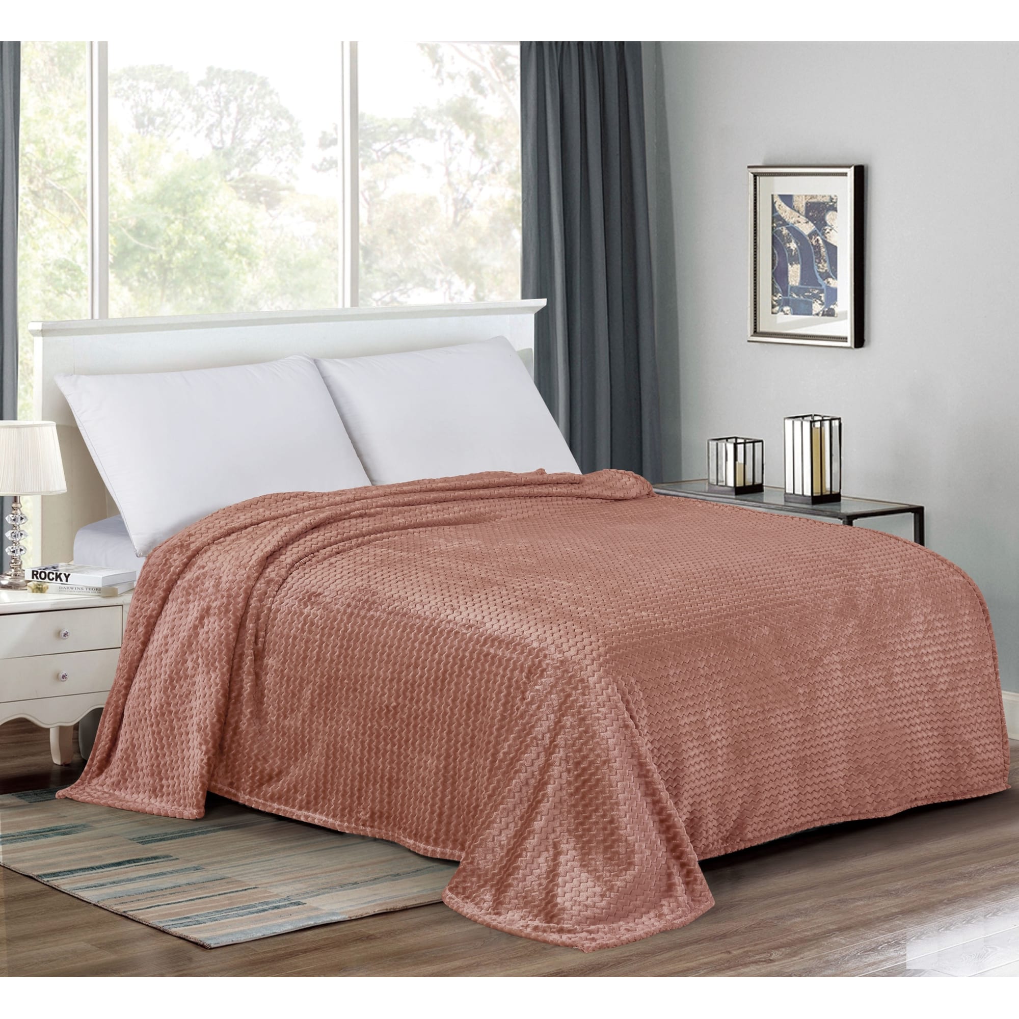 82391614 Плед «Велсофт», 150x200 см, полиэстер, цвет брусничный Santreyd  - Вид №7