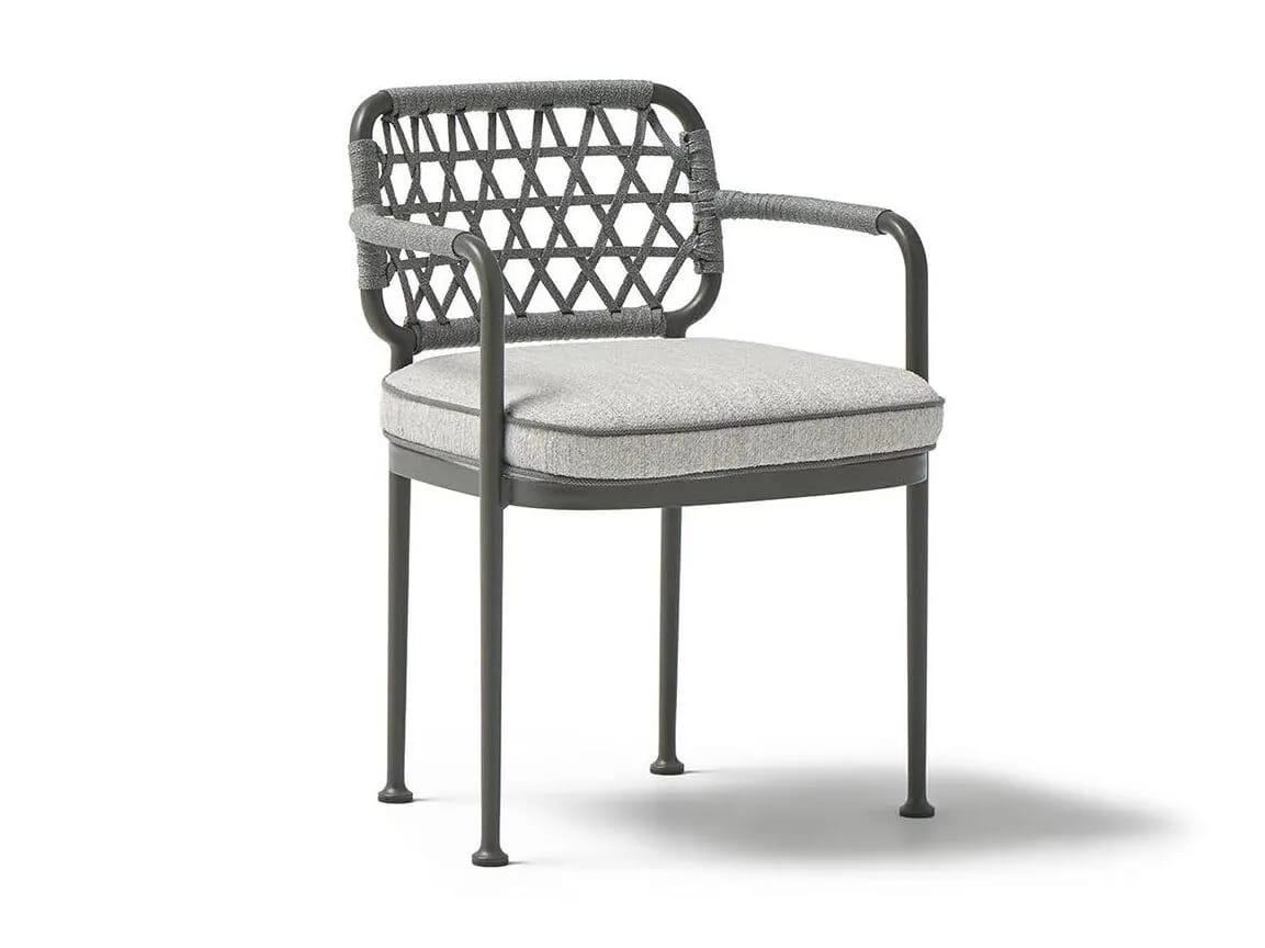 Алюминиевый стул с порошковым покрытием с подлокотниками POINT Curio ARCH-00076006