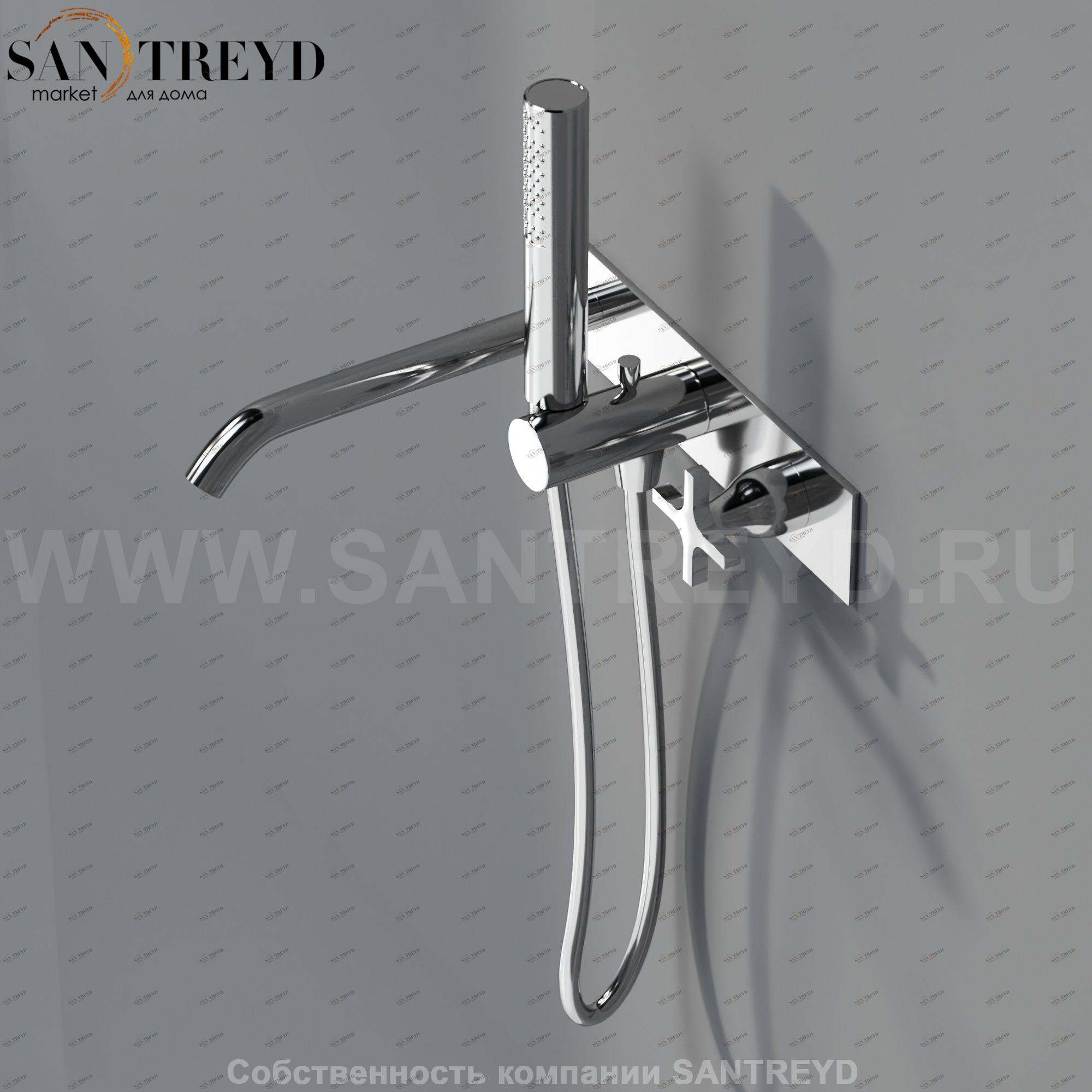 Смеситель в ручным душем ARUB1077S MEMORY для ванны хромированный Agape