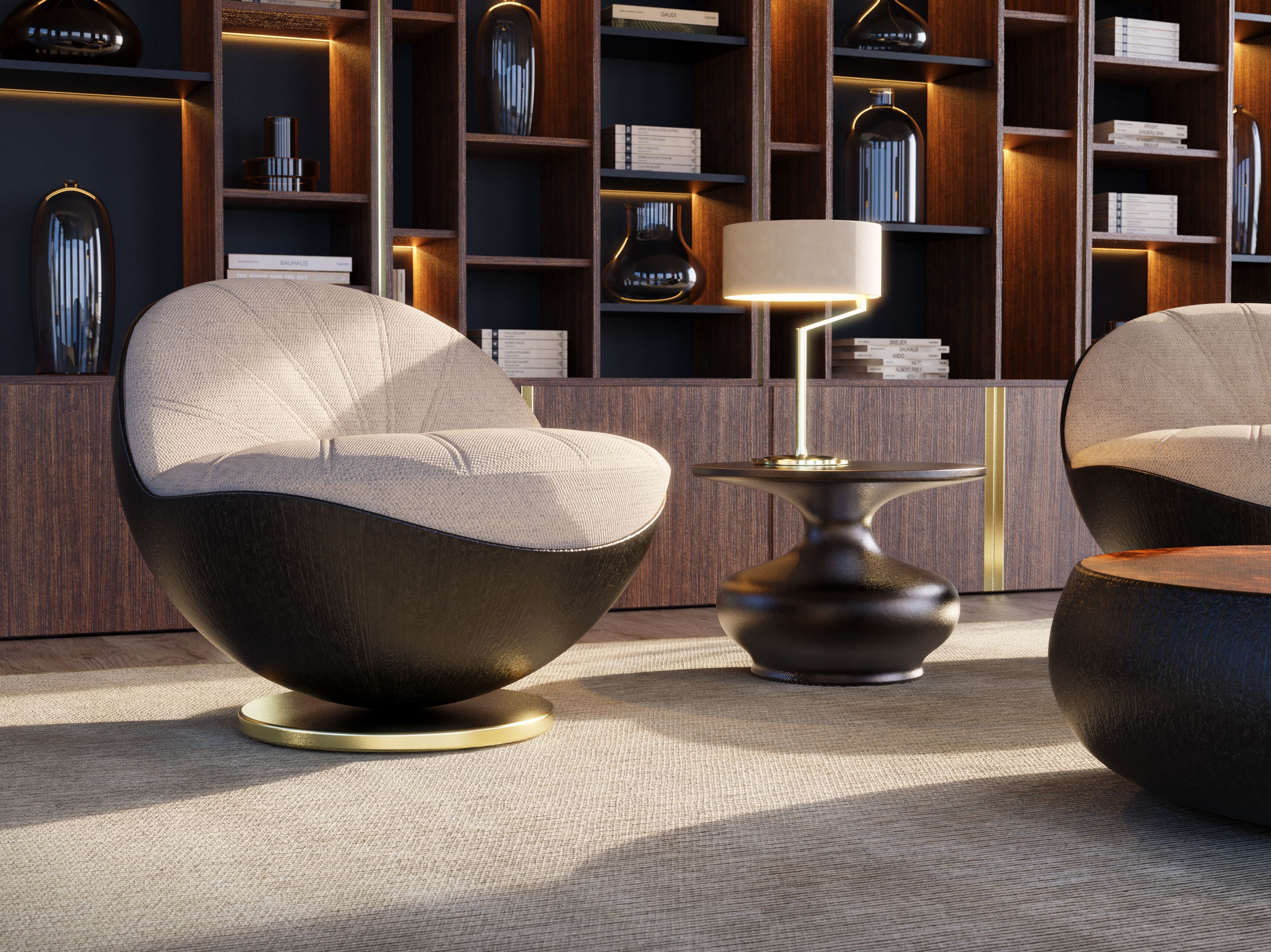 Кожаное вращающееся кресло с каркасом из стекловолокна GANSK Bola ARCH-00072131 - Вид №7