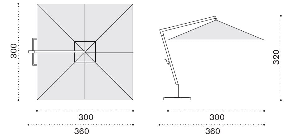 Квадратный зонтик с боковым полюсом Ethimo Holiday ARCH-00142580 - Вид №2