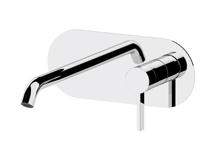 Однорычажный настенный смеситель для раковины с пластиной Remer Rubinetterie метрическая ARCH-00135866