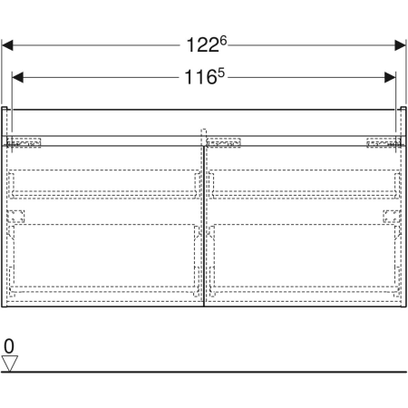 501.912.JR.1 Шкафчик для двойной раковины Geberit Renova Plan, с двумя выдвижными ящиками и двумя внутренними выдвижными ящиками Geberit  - Вид №3