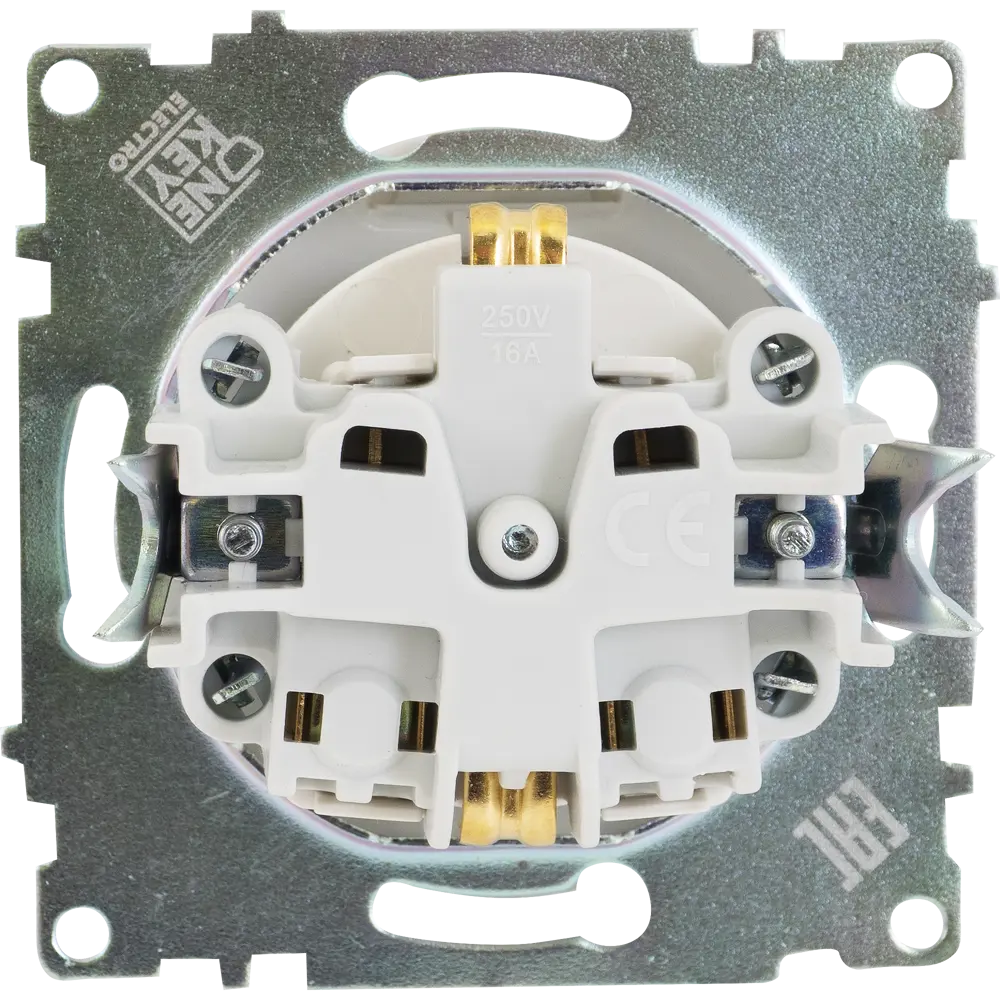 Розетка встраиваемая Onekey Florence с заземлением с крышкой цвет белый ONEKEYELECTRO STLM-2171019 - Вид №4