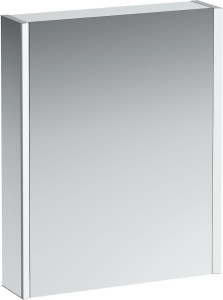 H4084519001441 Зеркальный шкафчик,алюминий, с 2 светодиодными осветительными элементами и нижним освещением, с розеткой EU, с сенсорным переключаталем, дверца слева LAUFEN PRO
