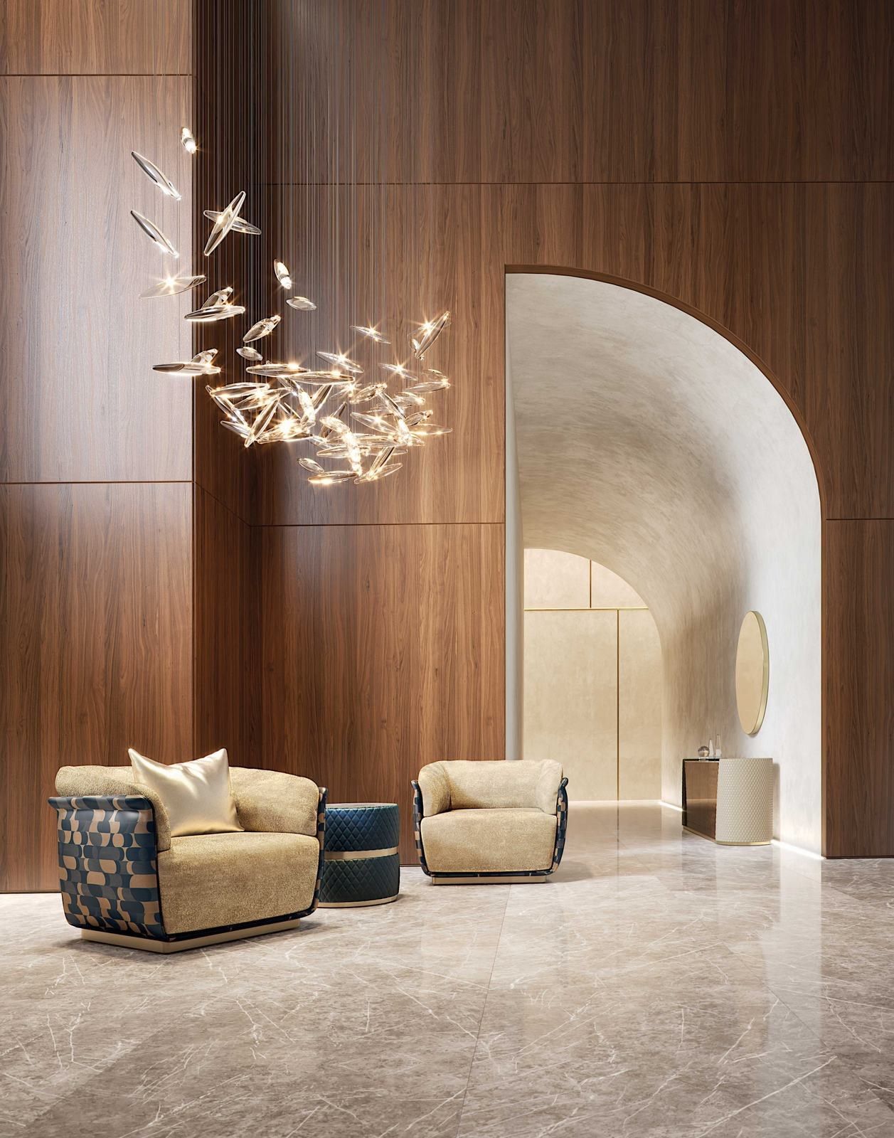 Высокий круглый журнальный столик из ткани Capital Collection COOKIE ARCH-00064499