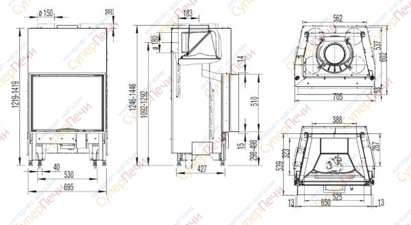 Каминная топка Austroflamm 65х51 S 1590 - Вид №1