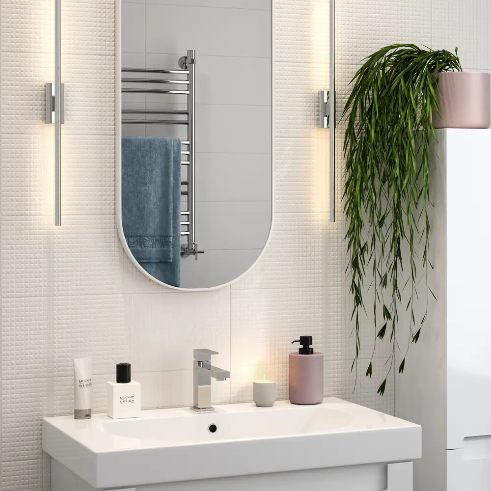 Плитка настенная Kerama Marazzi Сигма 20x60 см 1.2 м² матовая цвет белый квадратики STLM-2049672